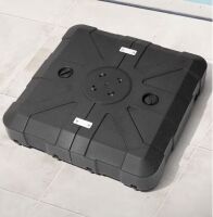 HDPE Patio Cantilever Umbrella Base with Wheels Outdoor Weighted Umbrella Stand in Black 350 lb. Water and Sand Filled