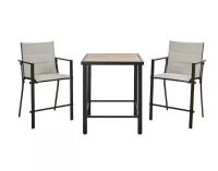 StyleWell Longview 3-Piece Metal Outdoor Counter Height Dining Set With Padded Sling