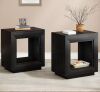 BYBLIGHT Kerlin 23.62 in. Black Rectangular Wood End Table, 2-piece