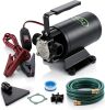 12V Water Transfer Pump 330GPH Self-Priming Utility Pump with Battery Clamps Hose Kit Portable Electric Non-Submersible Pump for RV Marine Garden Pool Basement Emergency Water Removal
