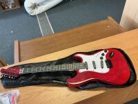 Beginner Electric Guitar Kit w/ Case, 10W Amp, Tremolo Bar - 39in, Missing A Button Cover, See Pictures For Details