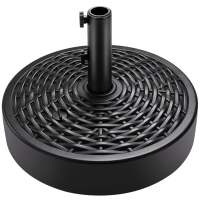 Plastic Patio Umbrella Base Pole Holder Accessory w/ 2 Adjustable Knobs