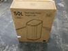 13.2 Gal. Matte Black Slim Step-On Stainless Steel Kitchen Trash Can with Odor Control Protection and Slow Close Lid - 2