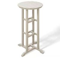 WESTIN OUTDOOR Laguna 24 in. Round Pub Height HDPE Plastic Dining Outdoor Bar Bistro Table in Sand