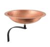 ACHLA DESIGNS Hammered Solid Copper Birdbath w/Wall Mount Bracket, 12.25 in. Tall, Satin Copper