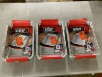 Lot of (3) Weber Large Grill Drip Pans (10-Pack)