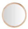 Home Decorators Collection Medium Round Brown Natural Wood Transitional Accent Mirror (24 in. Diameter)