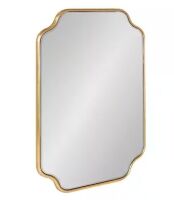 Kate and Laurel Plumley Scalloped 24 in. H x 18 in. W Glam Irregular Framed Gold Wall Mirror