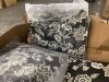 ARDEN 48 in. x 18 in. 3-Piece Outdoor Loveseat Cushion, Black Aurora Damask - 6