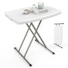 VINGLI 19.7D x 30W x 28H HDPE Adjustable Folding Table White