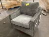 Gray Chenille Swivel Accent Chair