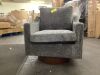 Gray Chenille Swivel Accent Chair - 2