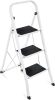 3 Step Ladder Folding Sturdy Lightweight Portable Step Stool for Kitchen, Bedroom, Home w/Non-Slip Rubber Feet, Padded Platforms Pads, 330lb Capacity