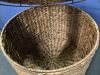 Large Round Storage Ottoman W/ Lid, Handwoven Water Hyacinth Footstool - 2