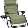 Oversized Padded Zero Gravity Chair, Folding Recliner w/ Headrest, Side Tray