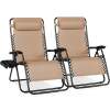 Set of 2 Extra Wide Adjustable Zero Gravity Patio Chair Recliners