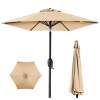 Outdoor Market Patio Umbrella w/ Push Button Tilt, Crank Lift - 7.5ft