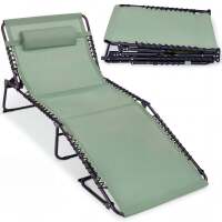 Extra Wide Patio Chaise Lounge Chair, Portable Folding Recliner