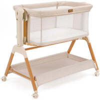 Ezebaby Baby Bassinet Bedside Sleeper: 3-in-1 Rocking Bassinet for Baby - Breathable Full-Mesh Crib with Mattress | 6 Height Adjustable | Portable Crib with Lockable Wheels for Newborns