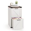 VINGLI 15D x 15W x 27H 2-Drawer Farmhouse Metal File Cabinet