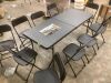 6ft Folding Dining Table w/ 10 Folding Chairs