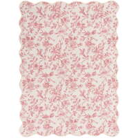 Mainstays Pink Floral Faux Fur Scalloped Indoor Area Rug, 4 ft x 5 ft 6 in