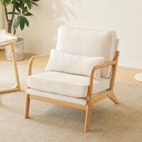VINGLI Mid Century Modern Accent Chair with Beige Pads