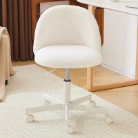 VINGLI Candy Chair Teddy Armless with Wheels and Lumbar Support
