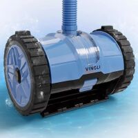 VINGLI Automatic Suction-Side Pool Vacuum Cleaner, Powerful Wall-Climbing Sweeper for Inground Pools, Includes 39.6ft Tangle-Free Hose (Blue&Gray)