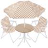 Kids Outdoor Table and Chair Set with Umbrella, Foldable Toddler Set