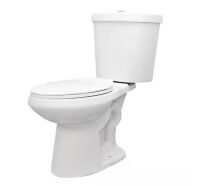 Glacier Bay 12 in. Rough In 2-Piece 1.0 GPF/1.28 GPF Dual Flush Elongated Toilet in White, Seat Included