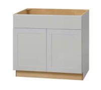 Hampton Bay Avondale 36 in. W x 24 in. D x 34.5 in. H Ready to Assemble Plywood Shaker Sink Base Kitchen Cabinet in Dove Gray