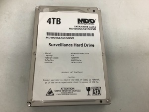 4TB Surveillance Hard Drive, E-Commerce Return, Sold as is