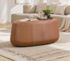 Lifestyle Solutions Kelsey Carmel Faux Leather Upholstered Ottoman