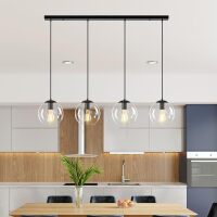 Globe Pendant Light, Modern Hanging Lighting Fixture, Classic Cluster Chandelier with Clear Glass Shades
