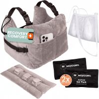 MOYOAMA Post Mastectomy Pillow &ndash; Hands-Free Protection with Secure Strap & Easy-Clean Washable Cover Breast Surgery Must Haves,Breast Reduction Recovery Supplies,Breast Augmentation, Dove Grey