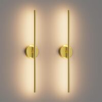 28In Gold Wall Sconce Set of Two,Modern Hardwired Bathroom Wall Sconces Vantiy Light 3000K LED 360&deg; Rotatable for Bedroom Bathroom Living Room (2 Pack)