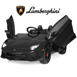 12V Ride On Lamborghini Aventador SV Sports Car Toy w/ Parent Control, AUX Cable 