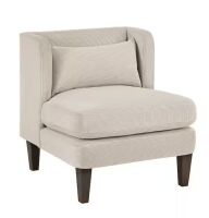 Lazzara Alby Taupe Corduroy Fabric Upholstery Accent Arm Chair