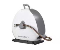 Giraffe Tools Ground-Mounted Retractable Hose Reel-1/2 in.-82 ft. Light Grey