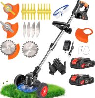 21V Cordless Weed Wacker with Wheels