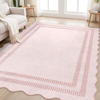5' x 7' Scalloped Pink Rug