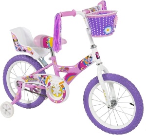 16" Girl's Flower Princess Bike W/Training Wheels & Basket  