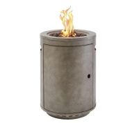 Hampton Bay Somerset 18 in. W x 25 in. H 30,000 BTU Stone Finish Metal Propane Fire Column with Lava Rocks and Cover