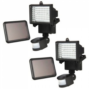 2-Pack Outdoor Solar Power Flood Light w/ 60 LED Lights, Motion Sensor, Timer 