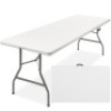 8ft Portable Folding Plastic Dining Table w/ Handle, Lock&nbsp;