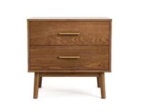 Furniture of America Riverstone Mid Century Modern Walnut 2 Drawer 23 in. W Nightstand