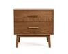 Furniture of America Riverstone Mid Century Modern Walnut 2 Drawer 23 in. W Nightstand