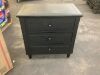 Modern Black 3-Drawer Exquisite Solid Wood Cabinet Nightstand (28.1 in. H x 27.9 in. W x 16.9 in. D) - 2
