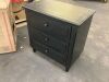 Modern Black 3-Drawer Exquisite Solid Wood Cabinet Nightstand (28.1 in. H x 27.9 in. W x 16.9 in. D) - 3